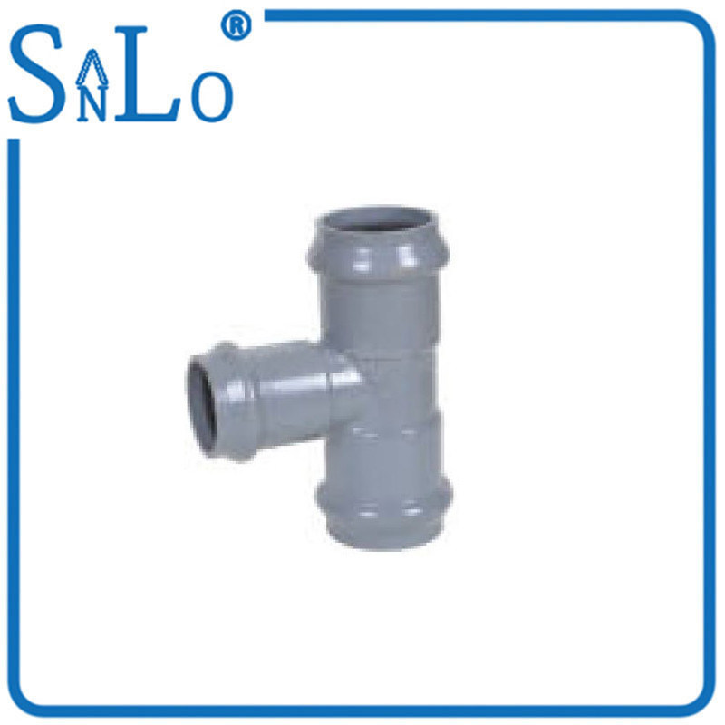 Upvc Three Faucet Reducing Tee Pipe Fitting Din With Rubber Ring