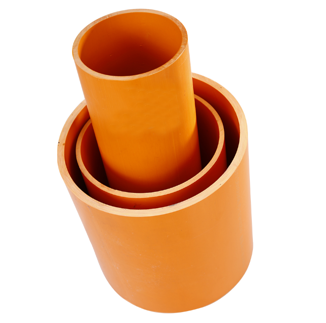 Orange De50mm CPVC Electrical Conduit CPVC Electrical Cable Sleeves